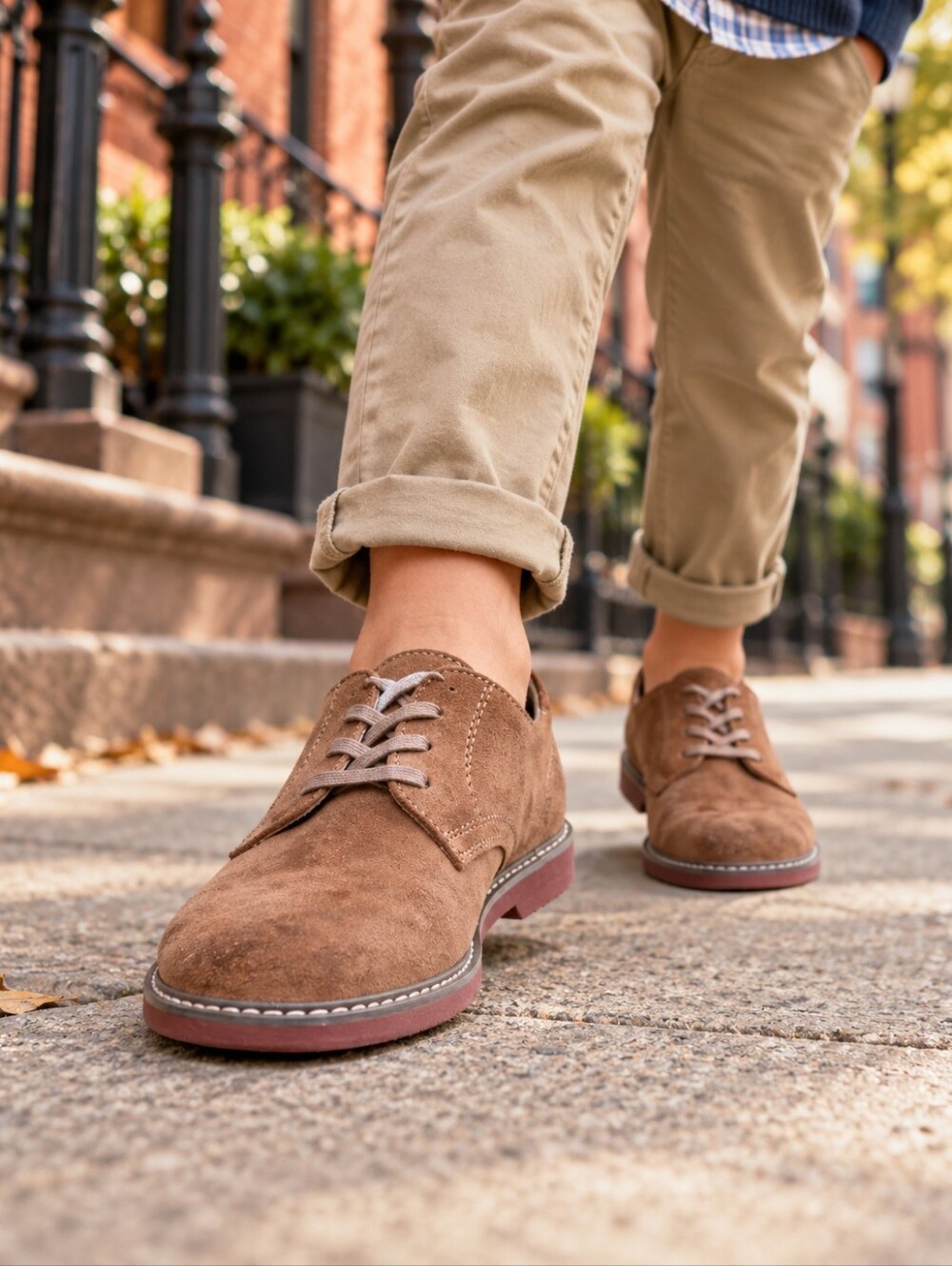 Sperry Suede Brown Loafer Shoes, Boys